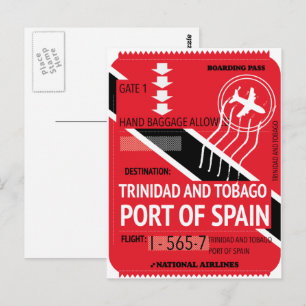 Cartão Postal bilhete de viagem porto de espanha trinidad e toba
