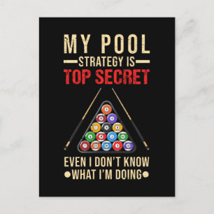 Cartão Postal Billard Humor Funny 8 Ball Player