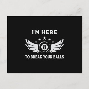 Cartão Postal Billiard 8 Ball Snooker Piscina Billiards Engraçad