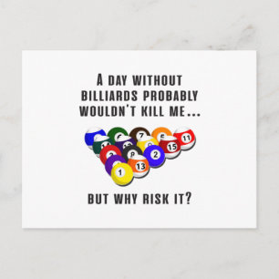 Cartão Postal Billiard Snooker Piscina Billiards Engraçada Ideia