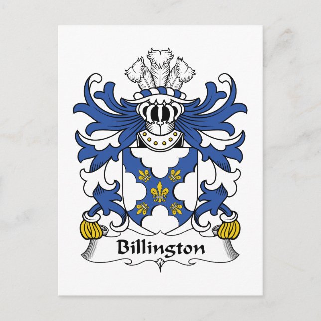 Cartão Postal Billington Family Crest (Frente)