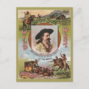 Cartão Postal Bills Wild West Show 1893 Vintage Retro Ad