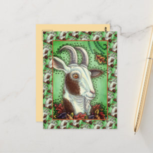 CARTÃO POSTAL BILLY GOAT E OUTUMN SAEM, OBRIGADO À FAZENDA