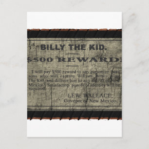 Cartão Postal Billy The Kid Queria Poster