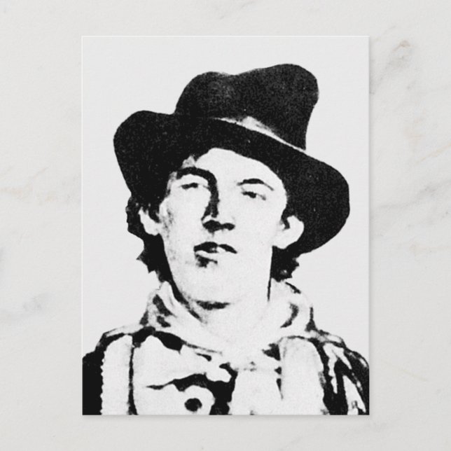 Cartão Postal Billy The Kid ~ William H. Bonney / Outlaw (Frente)