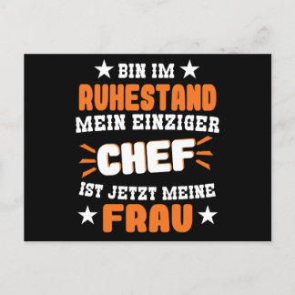 Cartão Postal Bin Im Ruhestand Mein Einziger Chef Ist Meine Frau