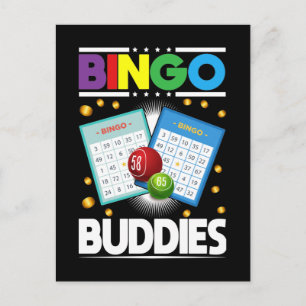 Cartão Postal Bingo Amigos Homens Mulheres Jogador De Bingo Engr
