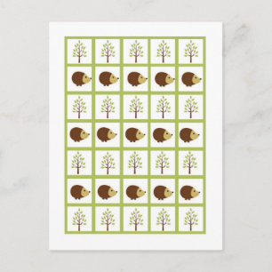 Cartão Postal Bingo Card Markers Woodland Amigos Divertimento