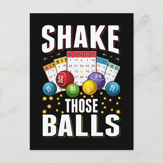 Cartão Postal Bingo Humor Men Women Engraçado Jogador de Bingo (Frente)