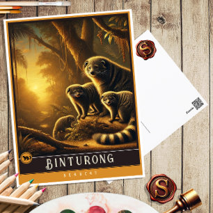 Cartão Postal Binturong Cartão-postal para animais de cunhagem