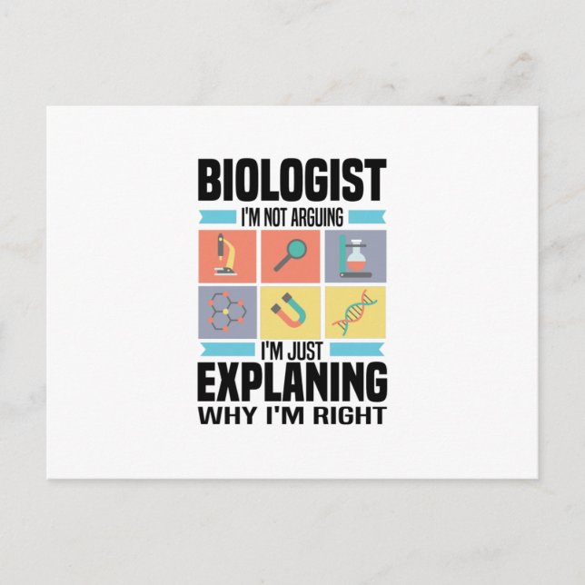 Cartão Postal Biology Gifts | Biologists Teacher Science Student (Frente)