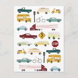 Cartão Postal Bipe travado no padrão de tráfego