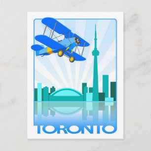 Cartão Postal Biplane sobre Toronto - Design