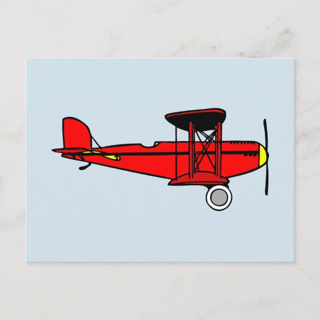 Cartão Postal Biplano Vermelho (Frente)