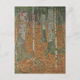 Cartão Postal Birch Forest por Gustav Klimt, Vintage Art Nouveau