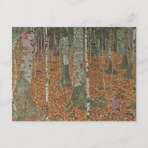 Cartão Postal Birch Forest por Gustav Klimt, Vintage Art Nouveau