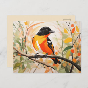 Cartão Postal Bird Baltimore Oriole, o pássaro da Natureza da pr