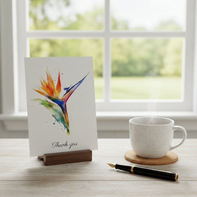 Cartão Postal Bird of Paradise Watercolor, custom (Criador carregado)