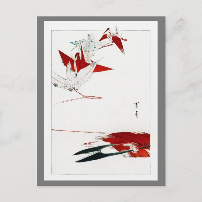 Cartão Postal Bird Origami, Watanabe Seitei (Frente)