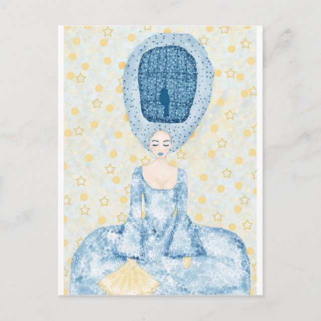 Cartão Postal Birdcage Wig (Frente)