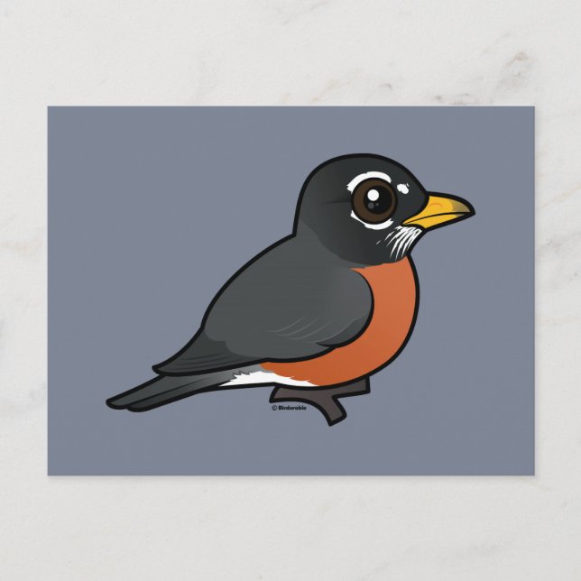 Cartão Postal Birdorable American Robin (Frente)