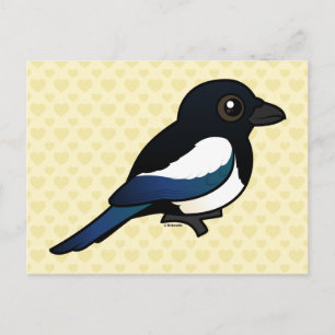 Cartão Postal Birdorable Eurasian Magpie
