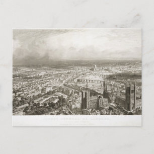 Cartão Postal Bird's Eye View de Londres, de Westminster Abbey,