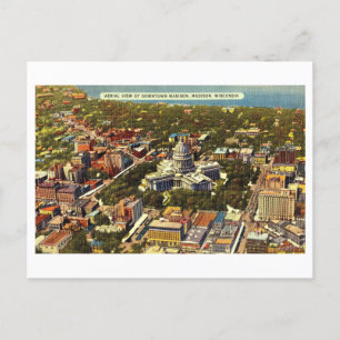 Cartão Postal Bird's-Eye View do Capitólio em Madison, Wisconsin