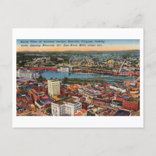 Cartão Postal Bird's-Eye View of Danville, Virginia, Vintage