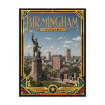 Birmingham Alabama Arte Deco Antigo Idade Dourada