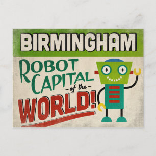 Cartão Postal Birmingham Alabama Robot - Funny Vintage