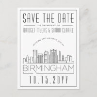 Birmingham Wedding Stylized Skyline Salvar a Data