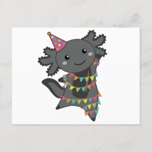Cartão postal Birthday Axolotl Garland