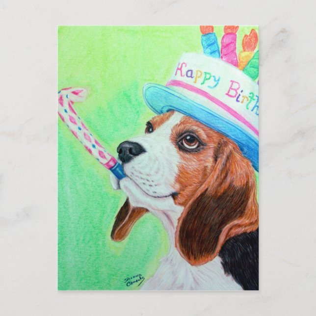 Cartão Postal Birthday Beagle (Frente)