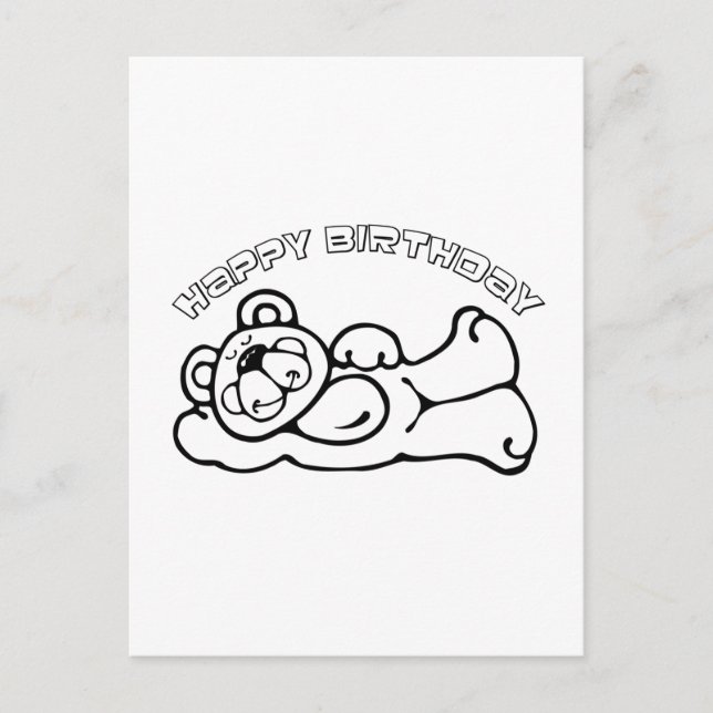 Cartão Postal Birthday Bear (Frente)