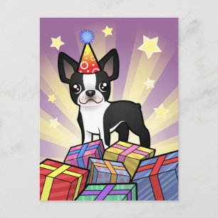 Cartão Postal Birthday Boston Terrier
