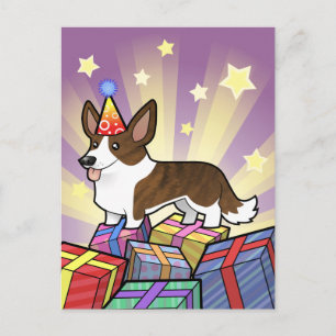 Cartão Postal Birthday Cardigan Welsh Corgi