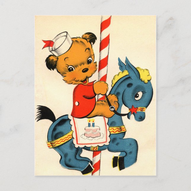 Cartão Postal Birthday Carousel (Frente)