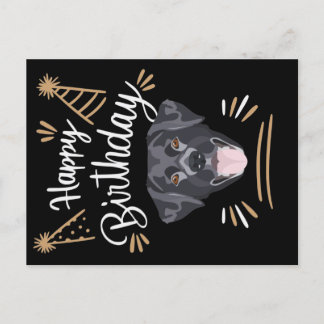 Cartão Postal Birthday Gift Black Labrador