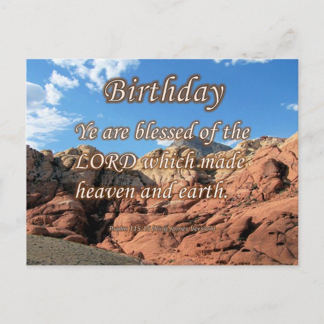Cartão Postal Birthday Psalm 115-15 (Frente)
