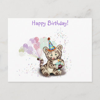 Cartão Postal Birthday Tiger