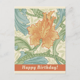 Cartão Postal Birthday William Morris floral wallpaper CC1132