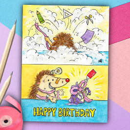 Cartão postal Birthday Wrapping Disaster por N. Ja