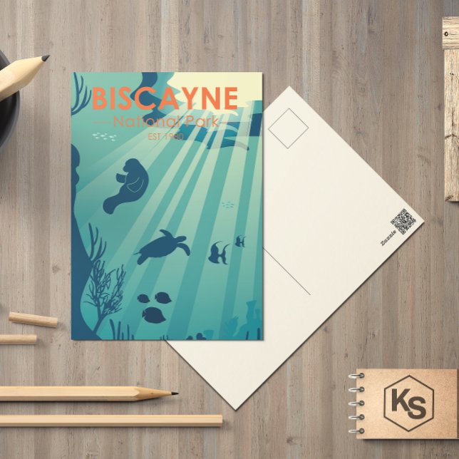 Cartão Postal Biscayne National Park Florida Underwater Maritime (Criador carregado)