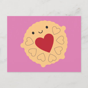 Cartão Postal Biscoito Kawaii Jammie Dodger
