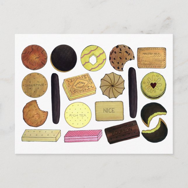 Cartão Postal Biscoitos britânicos Pão-de-Atalho Rich Tea Digest (Frente)
