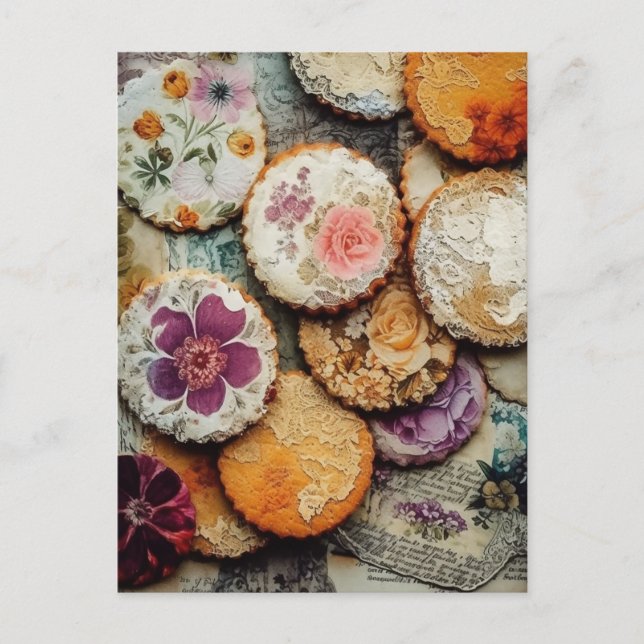 Cartão Postal Biscoitos de Açúcar Bonitos (Frente)