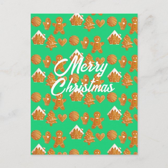 Cartão Postal Biscoitos de Pão-de-Pão de Natal (Frente)