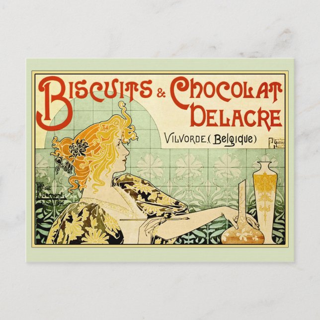 Cartão Postal Biscuits & Chocolat Delacre (Sage) (Frente)