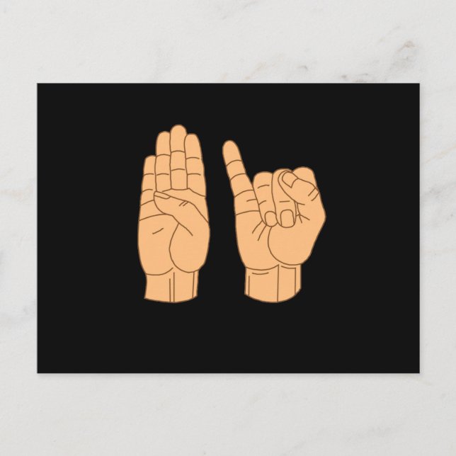 Cartão Postal BISEXUAL na Língua de Sinais Americana (Frente)
